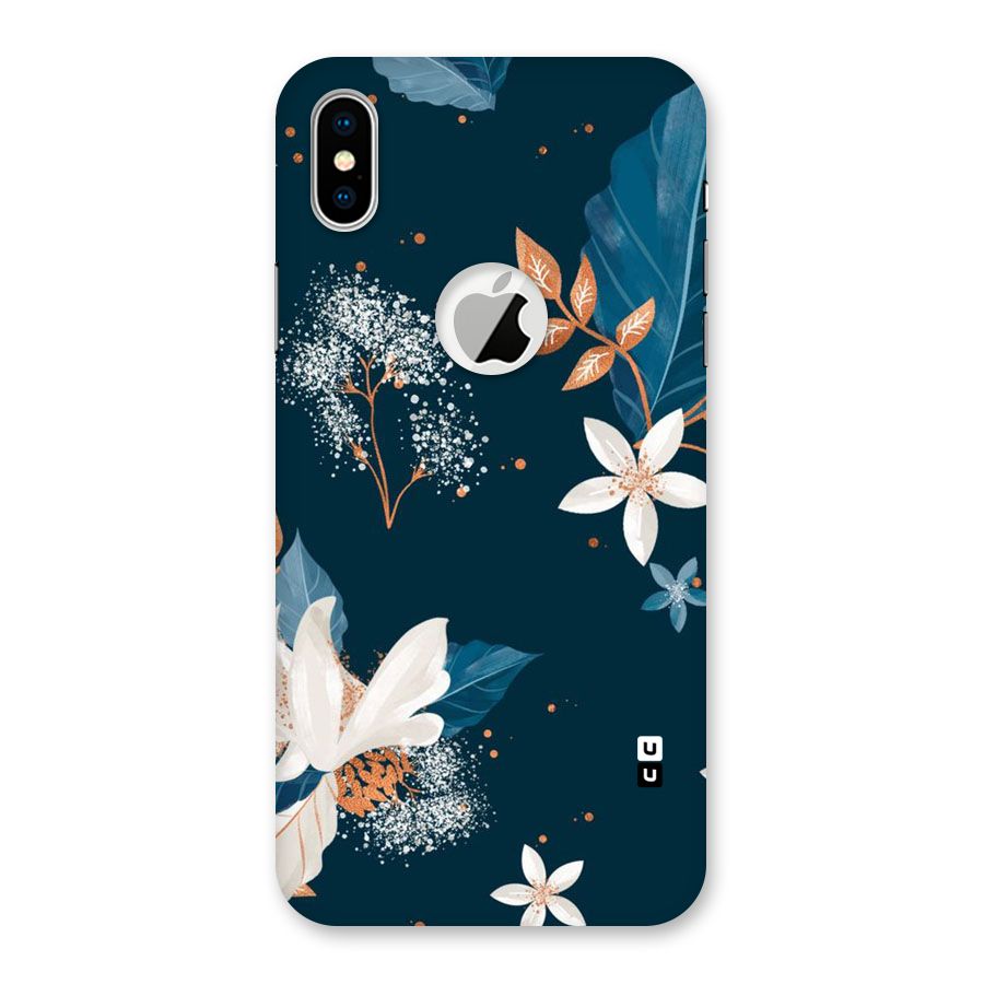 Royal Floral Back Case for iPhone XS Logo Cut
