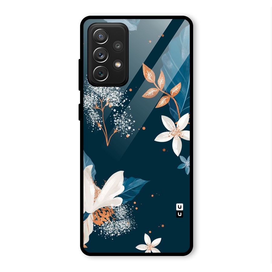 Royal Floral Glass Back Case for Galaxy A72