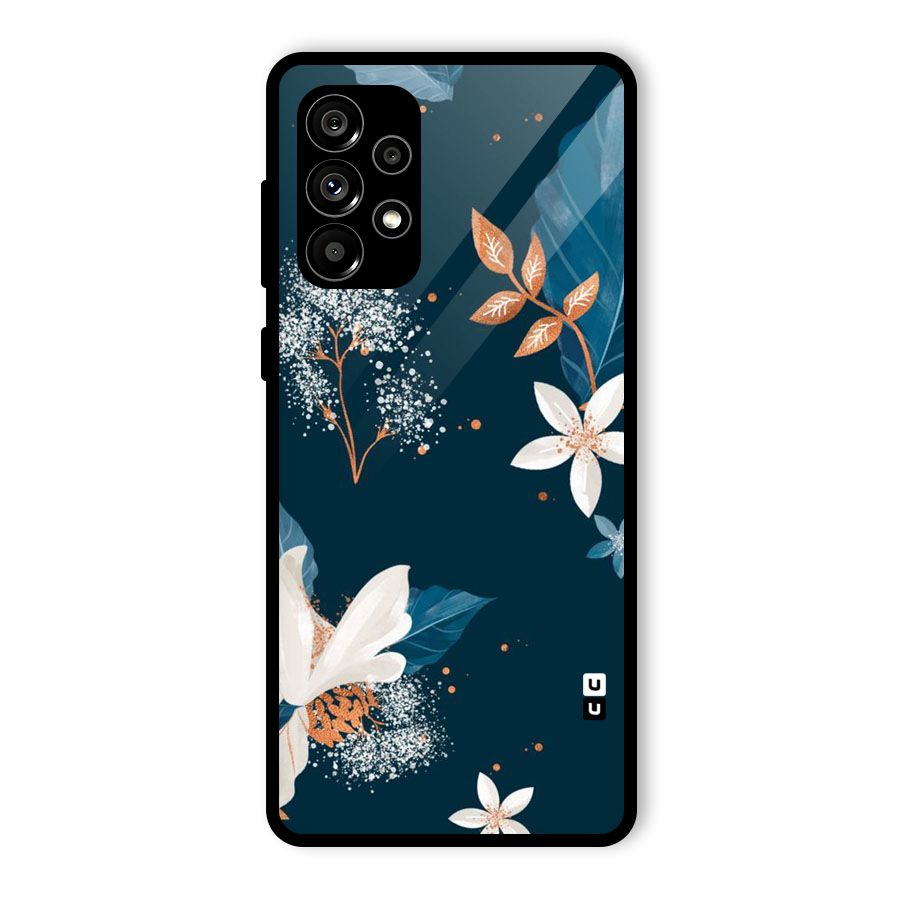 Royal Floral Glass Back Case for Galaxy A73 5G