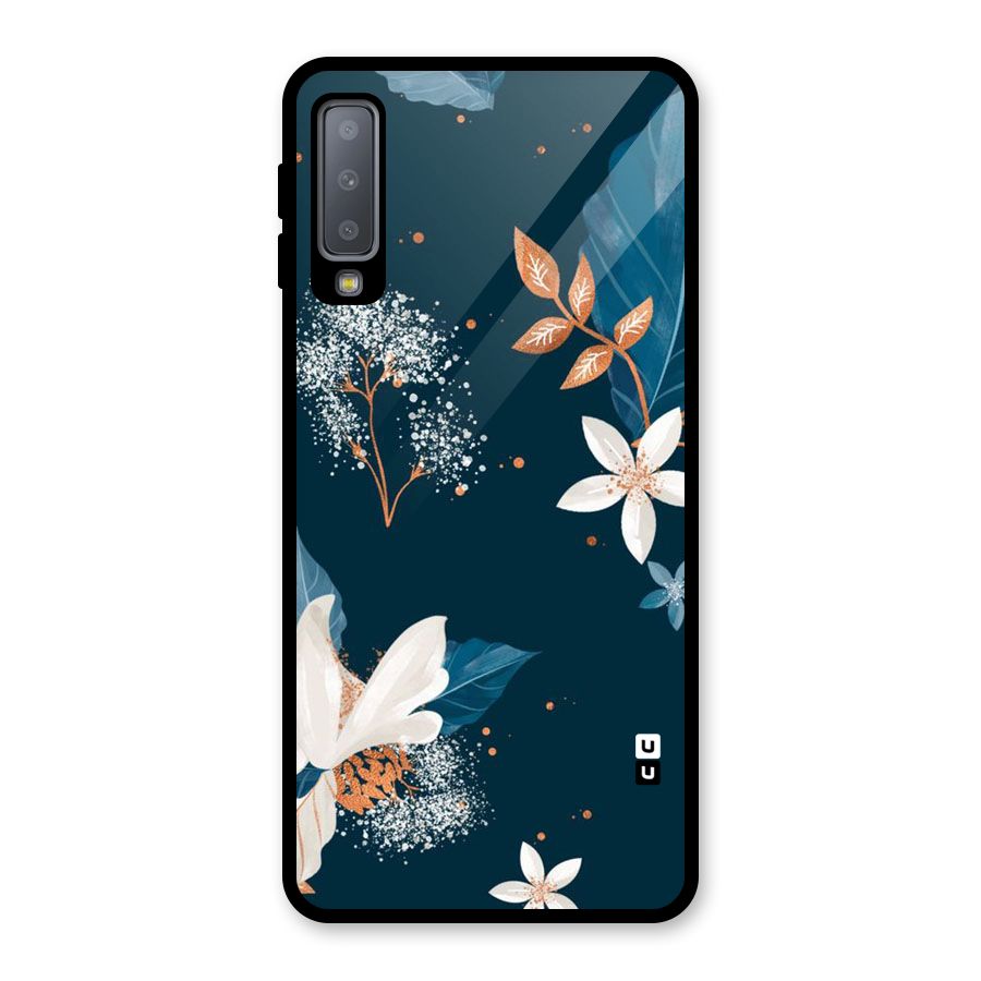 Royal Floral Glass Back Case for Galaxy A7 (2018)