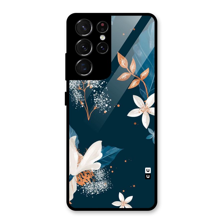 Royal Floral Glass Back Case for Galaxy S21 Ultra 5G