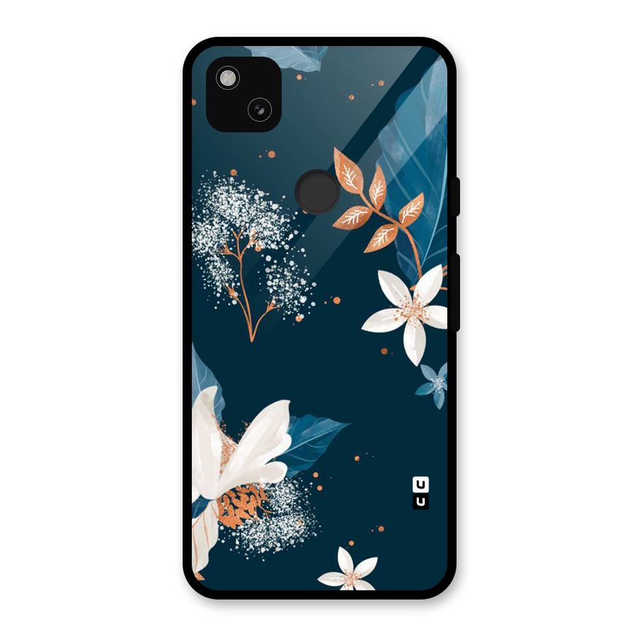 Royal Floral Glass Back Case for Google Pixel 4a