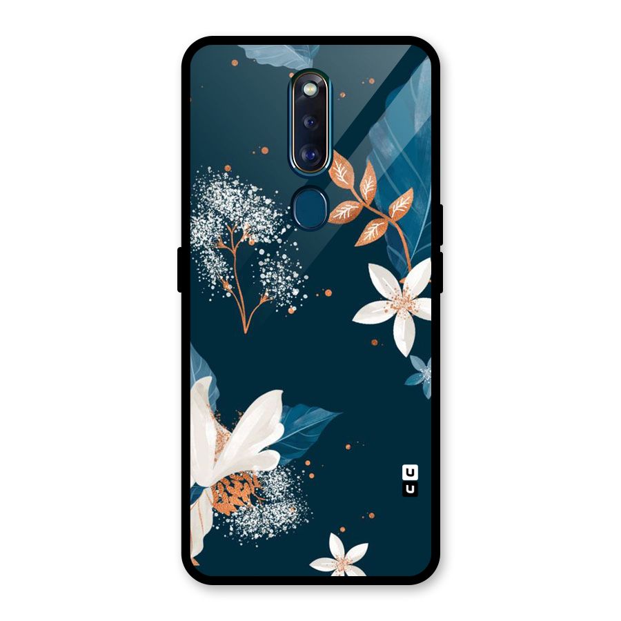 Royal Floral Glass Back Case for Oppo F11 Pro