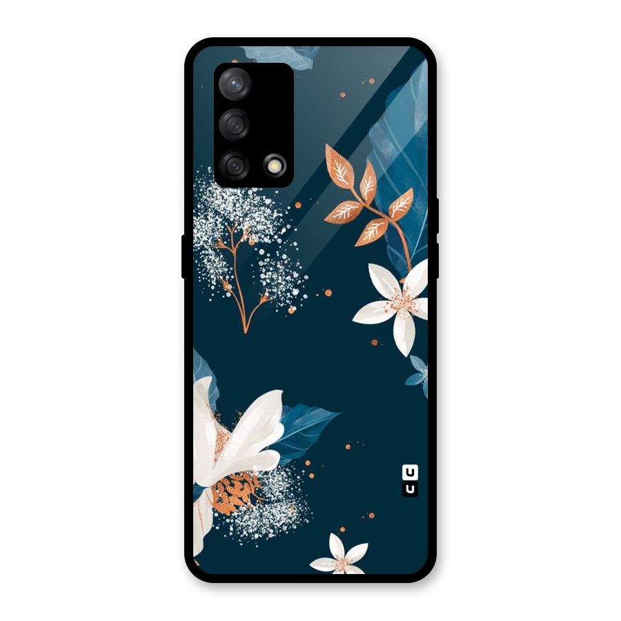 Royal Floral Glass Back Case for Oppo F19