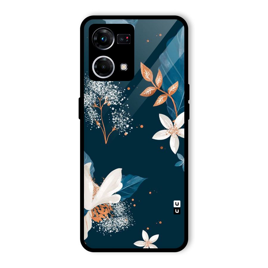 Royal Floral Glass Back Case for Oppo F21 Pro 5G