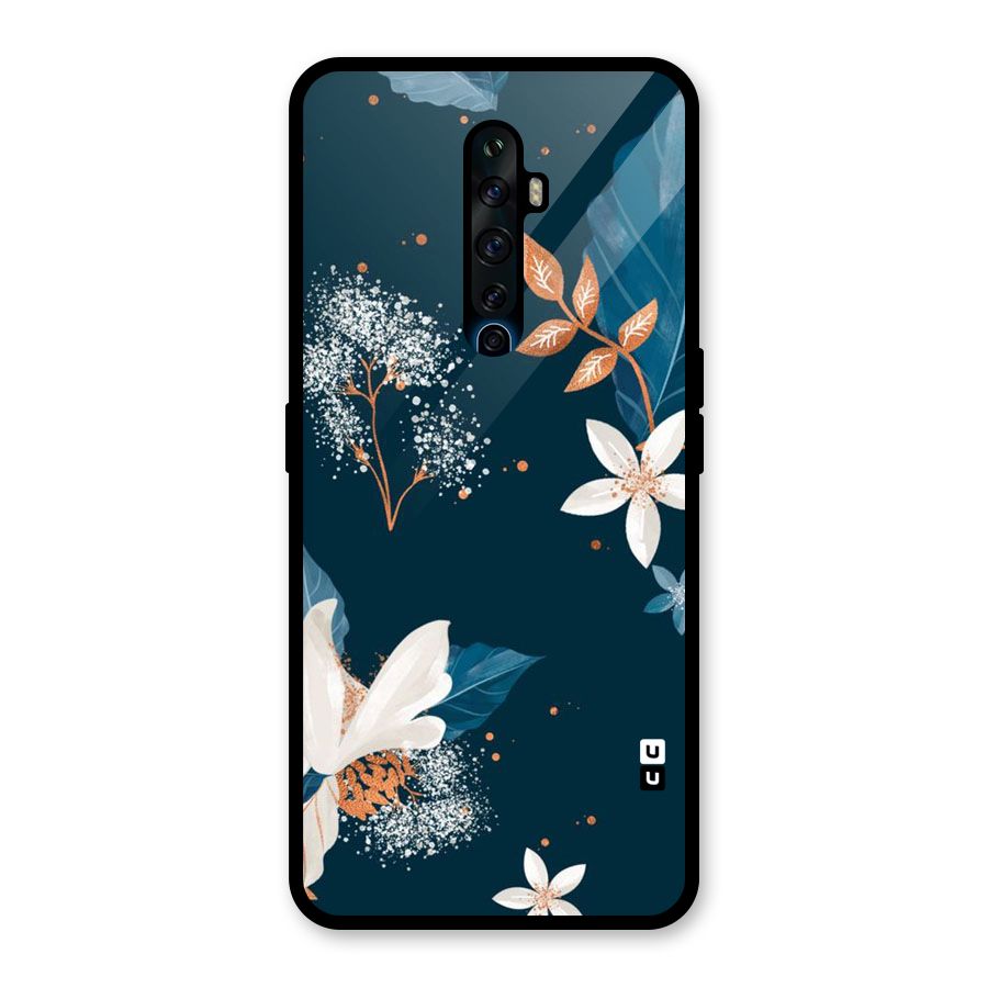 Royal Floral Glass Back Case for Oppo Reno2 F