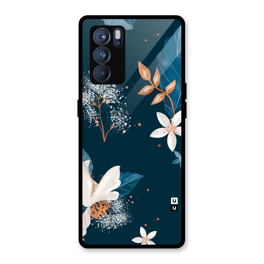 Royal Floral Glass Back Case for Oppo Reno6 Pro 5G