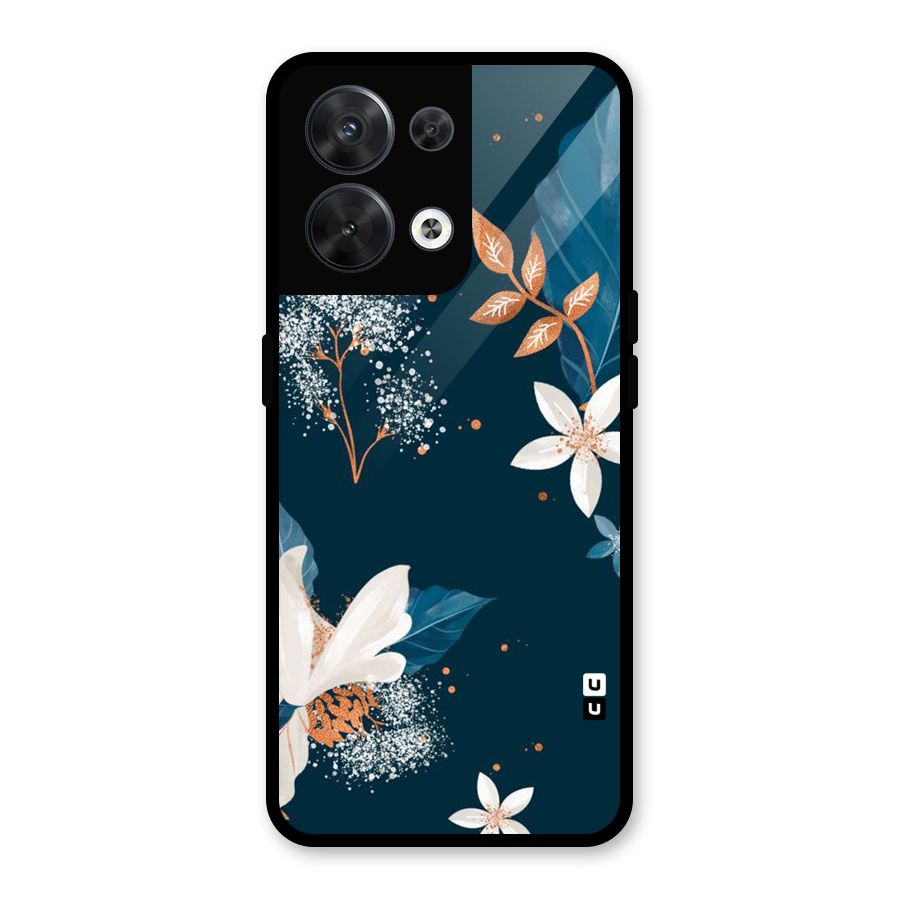 Royal Floral Glass Back Case for Oppo Reno8 5G