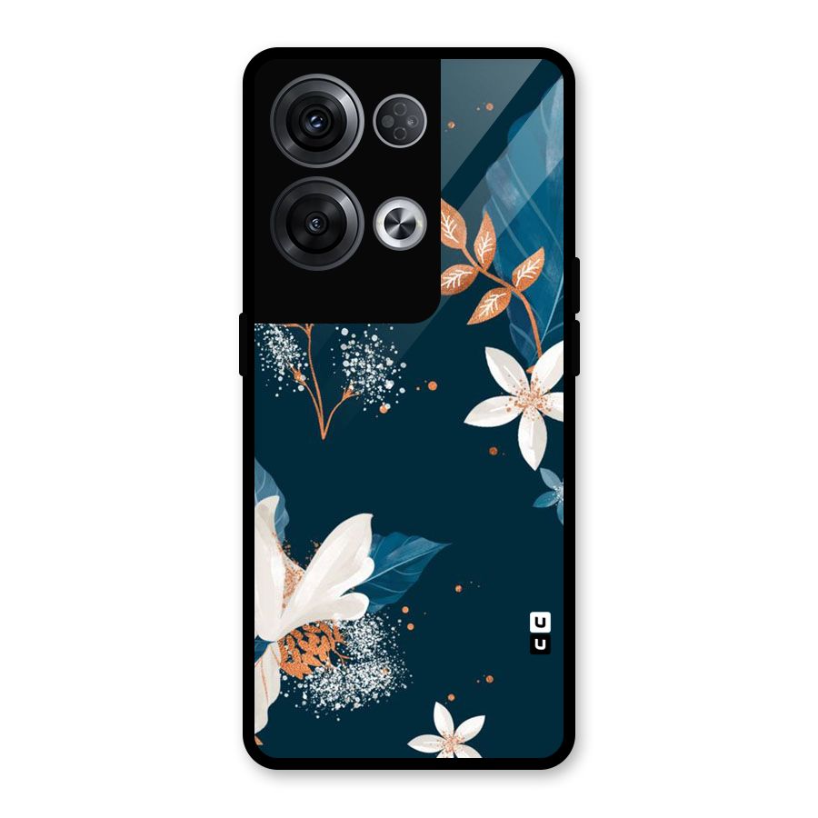 Royal Floral Glass Back Case for Oppo Reno8 Pro 5G