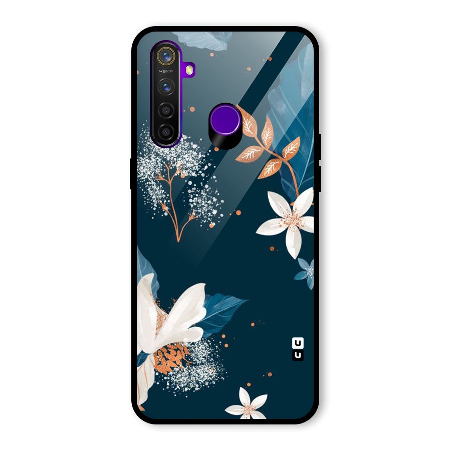 Royal Floral Glass Back Case for Realme 5 Pro