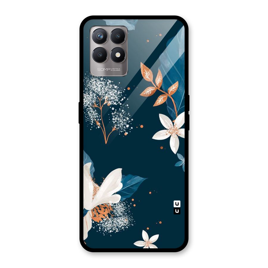 Royal Floral Glass Back Case for Realme 8i