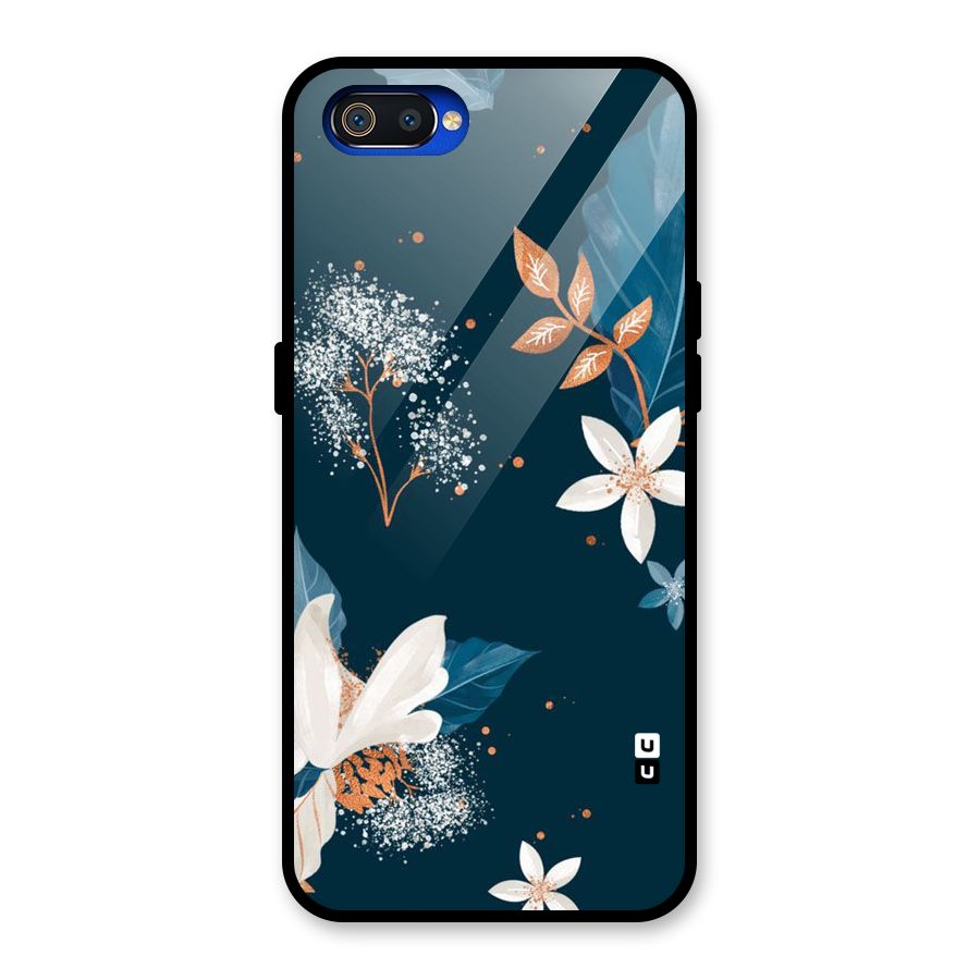 Royal Floral Glass Back Case for Realme C2