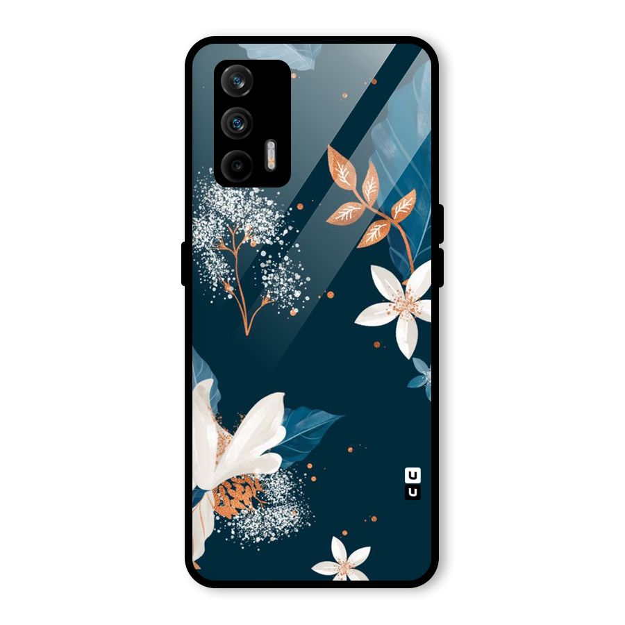 Royal Floral Glass Back Case for Realme X7 Max