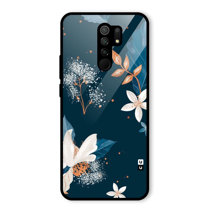 Royal Floral Glass Back Case for Redmi 9 Prime
