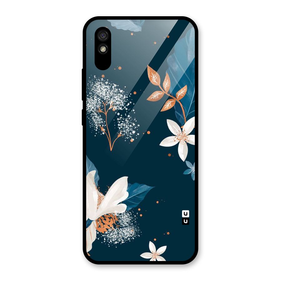 Royal Floral Glass Back Case for Redmi 9i