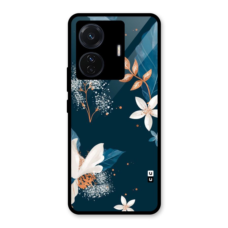 Royal Floral Glass Back Case for Vivo T1 Pro