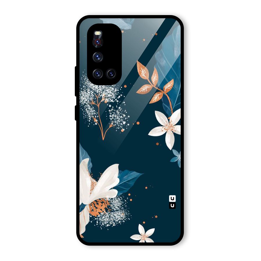Royal Floral Glass Back Case for Vivo V19