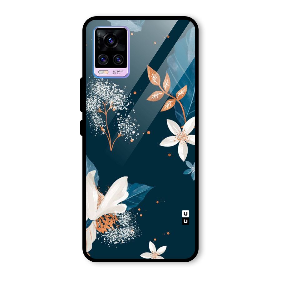 Royal Floral Glass Back Case for Vivo V20 Pro