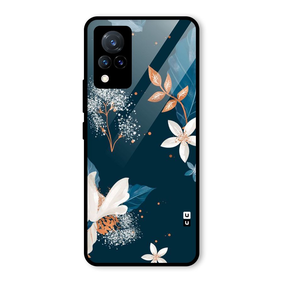 Royal Floral Glass Back Case for Vivo V21 5G