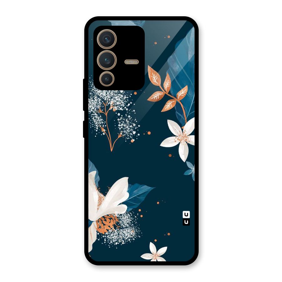 Royal Floral Glass Back Case for Vivo V23 5G
