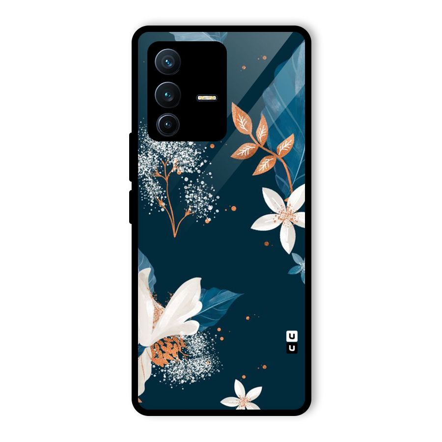 Royal Floral Glass Back Case for Vivo V23 Pro