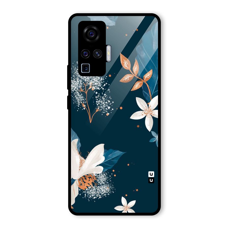 Royal Floral Glass Back Case for Vivo X50 Pro