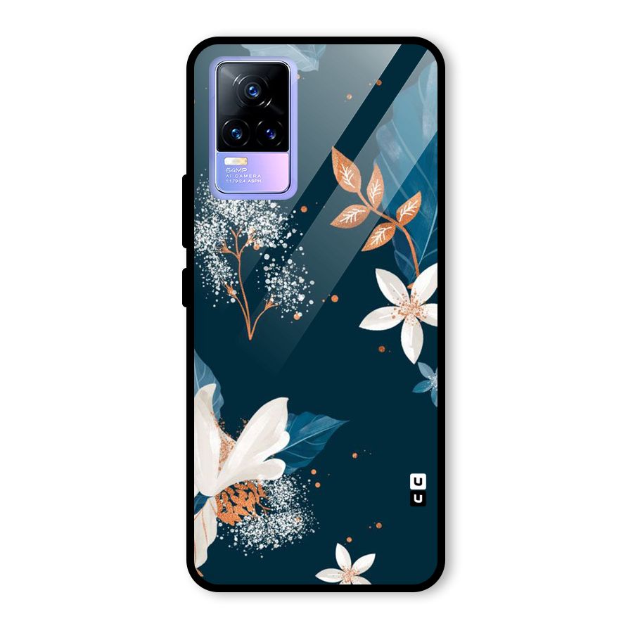 Royal Floral Glass Back Case for Vivo Y73