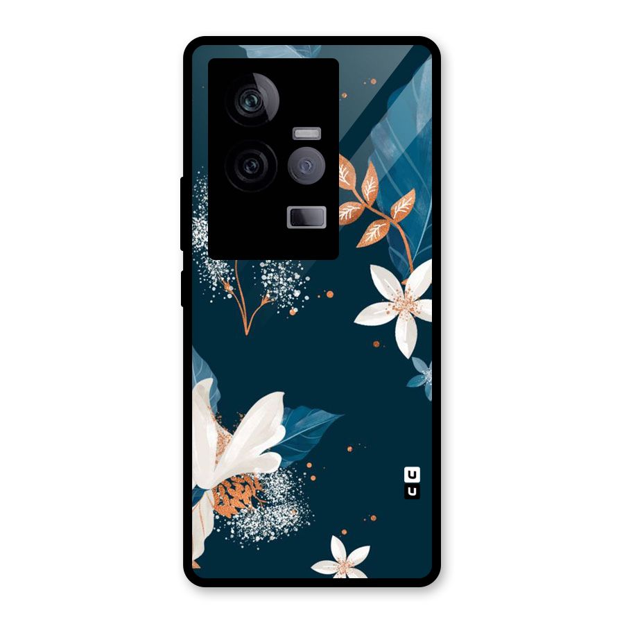 Royal Floral Glass Back Case for Vivo iQOO 11 5G