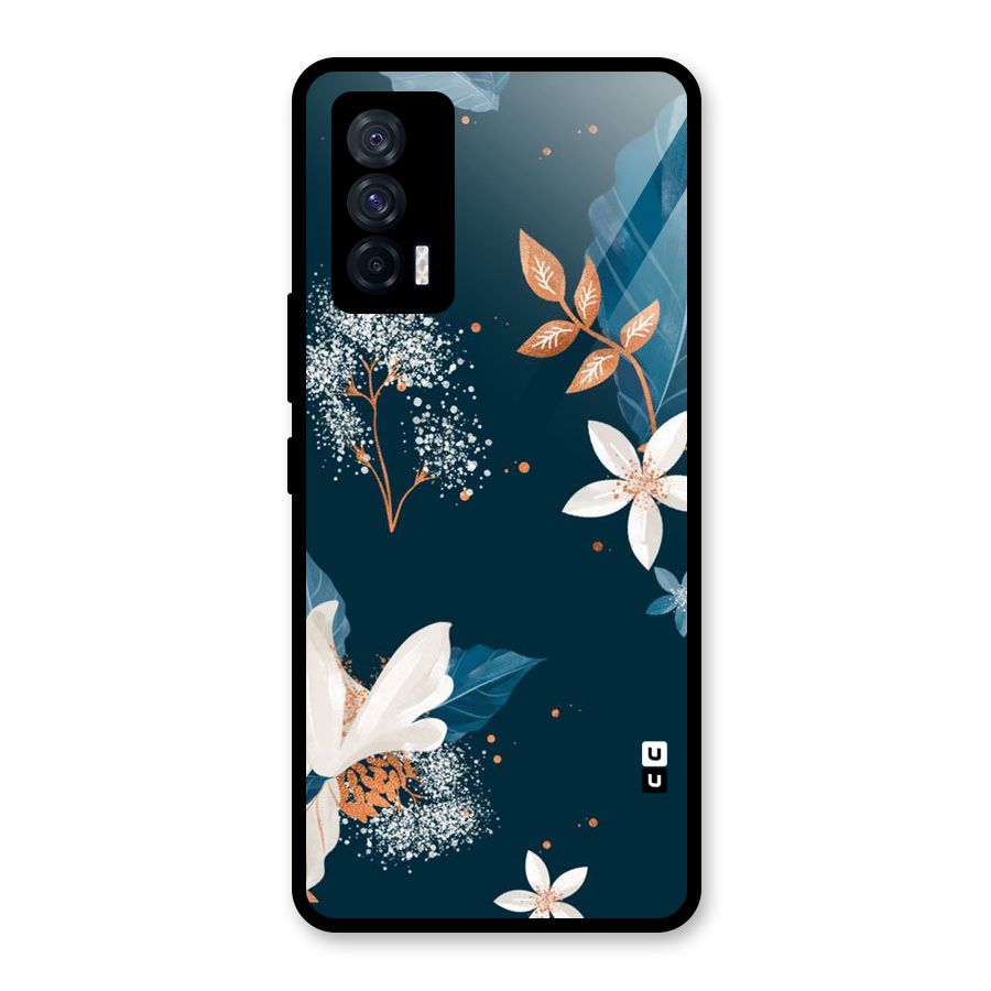 Royal Floral Glass Back Case for Vivo iQOO 7 5G