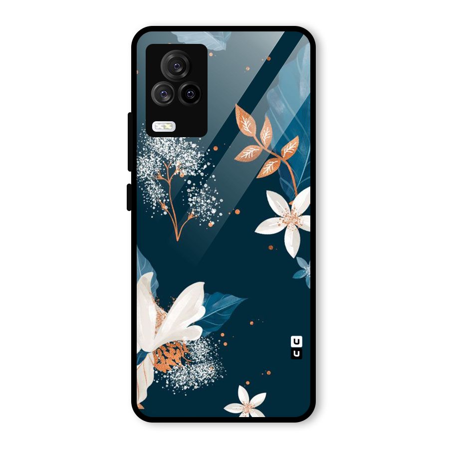 Royal Floral Glass Back Case for Vivo iQOO 7 Legend 5G
