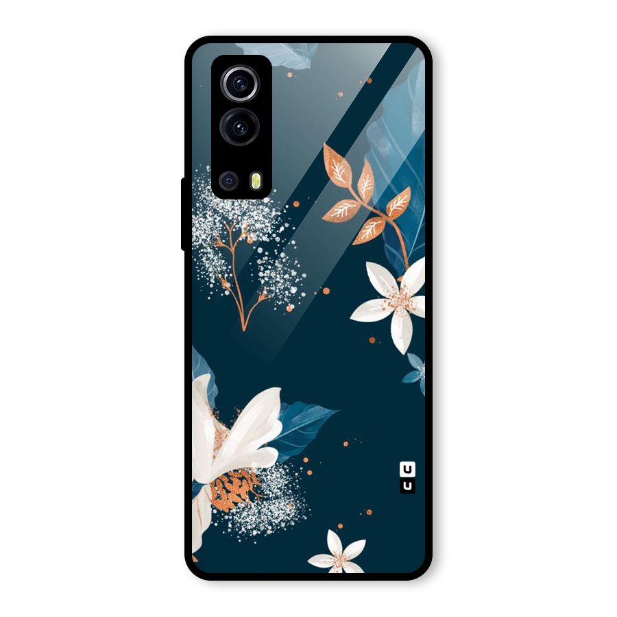 Royal Floral Glass Back Case for Vivo iQOO Z3
