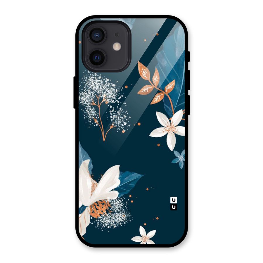 Royal Floral Glass Back Case for iPhone 12