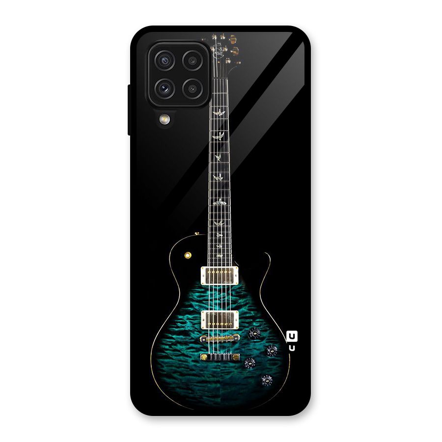Royal Green Guitar Glass Back Case for Galaxy A22 4G