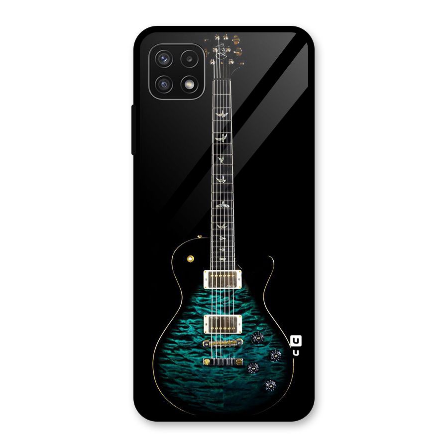 Royal Green Guitar Glass Back Case for Galaxy A22 5G