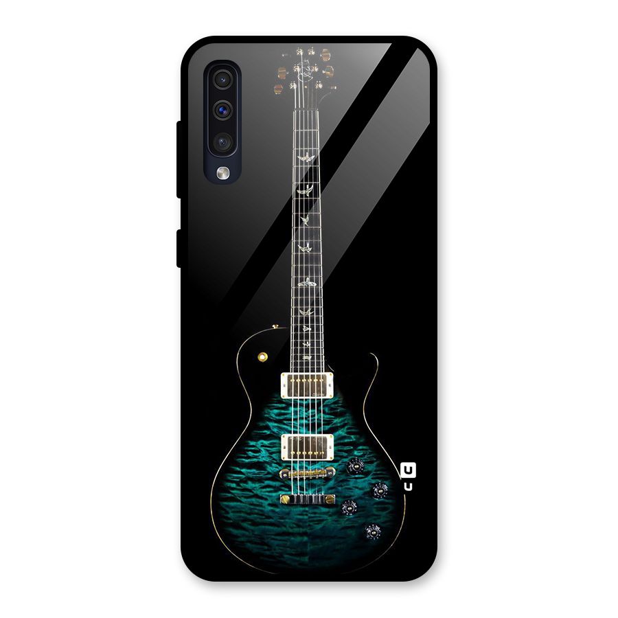 Royal Green Guitar Glass Back Case for Galaxy A30s