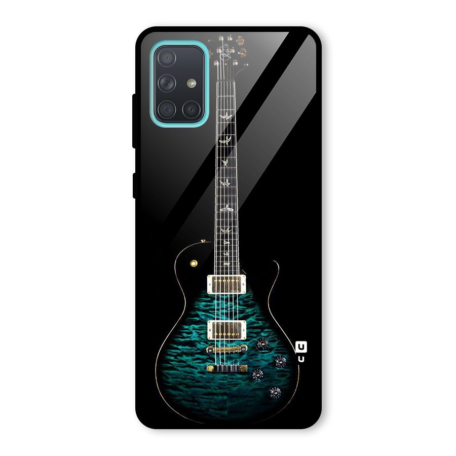 Royal Green Guitar Glass Back Case for Galaxy A71