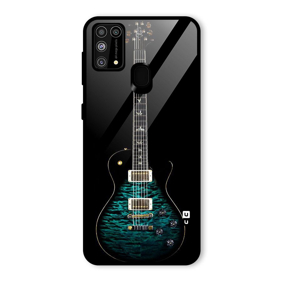 Royal Green Guitar Glass Back Case for Galaxy F41
