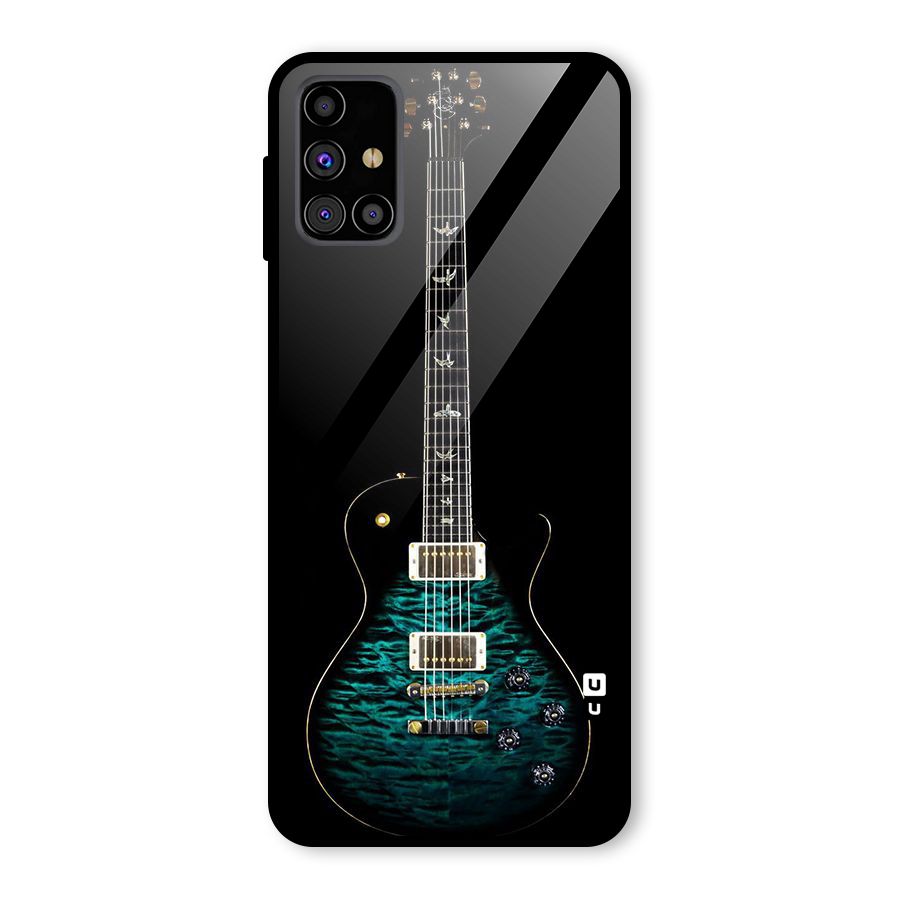 Royal Green Guitar Glass Back Case for Galaxy M31s