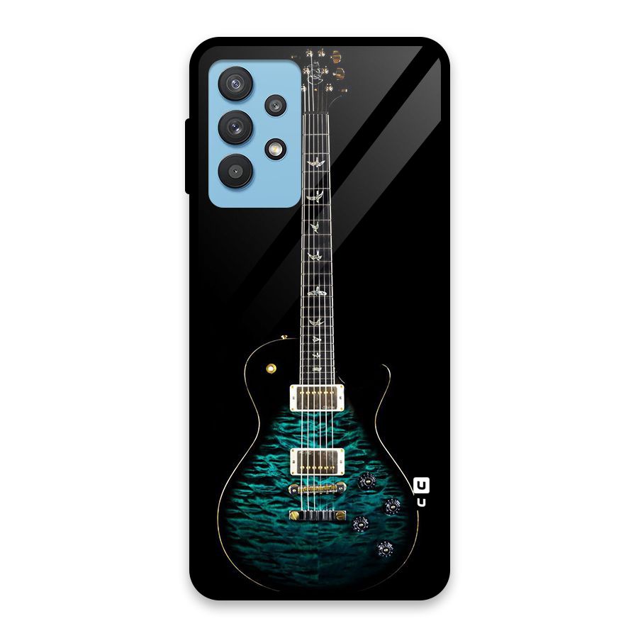 Royal Green Guitar Glass Back Case for Galaxy M32 5G