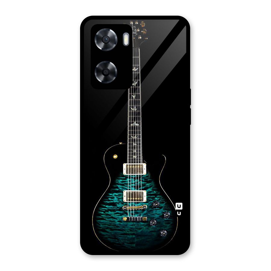 Royal Green Guitar Glass Back Case for Oppo A57 2022