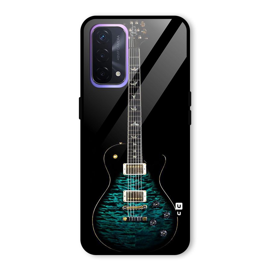 Royal Green Guitar Glass Back Case for Oppo A74 5G