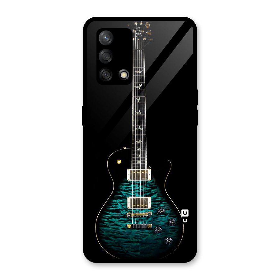 Royal Green Guitar Glass Back Case for Oppo F19