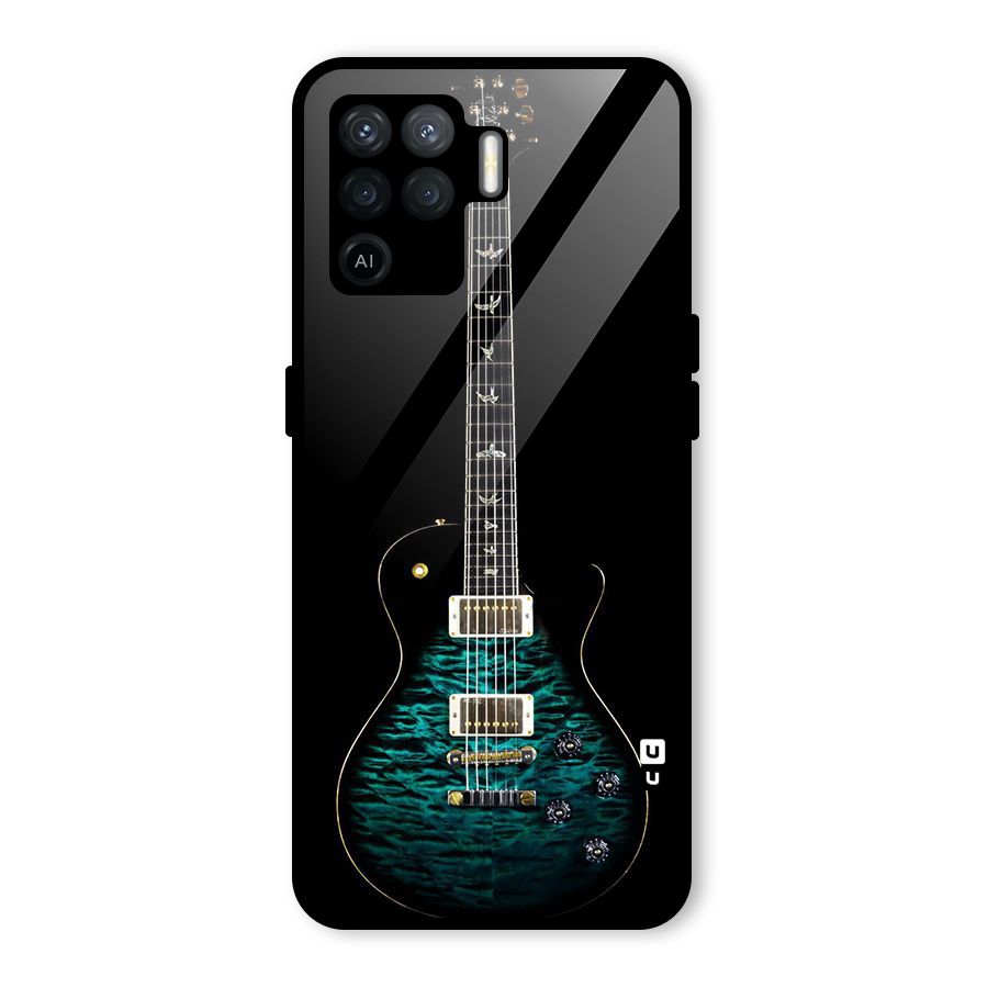 Royal Green Guitar Glass Back Case for Oppo F19 Pro