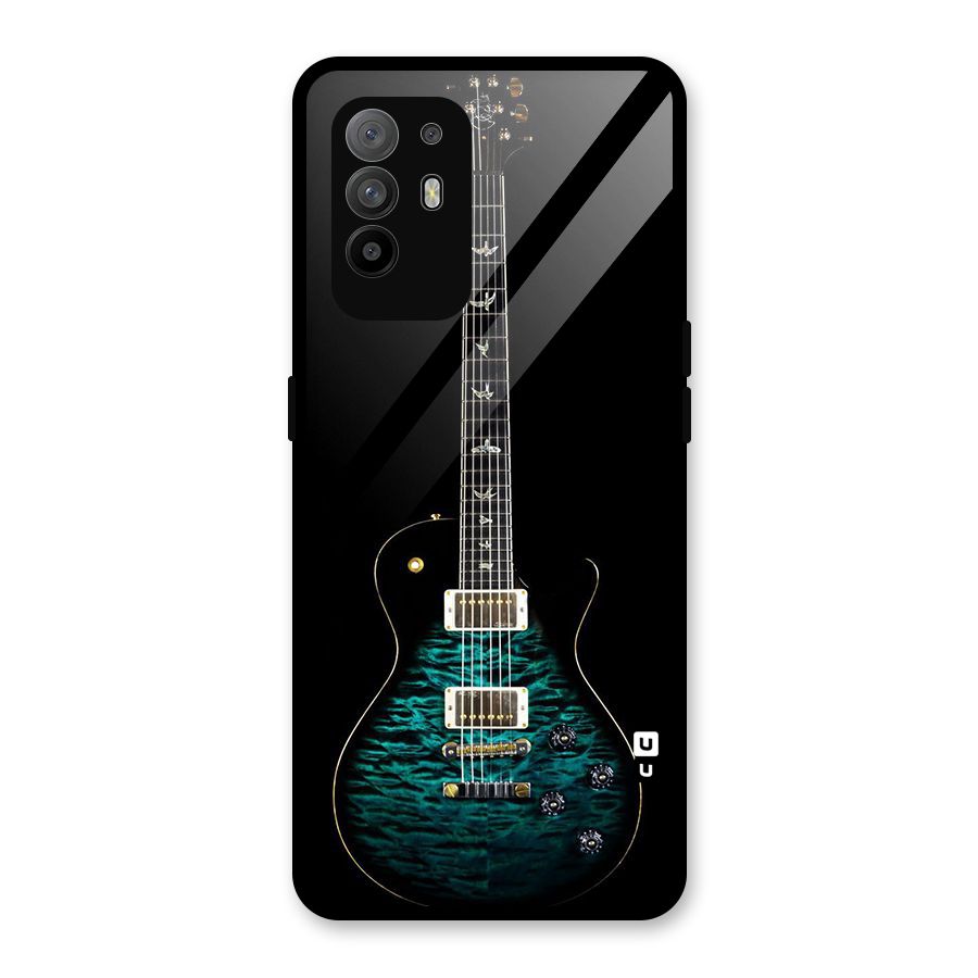 Royal Green Guitar Glass Back Case for Oppo F19 Pro Plus 5G