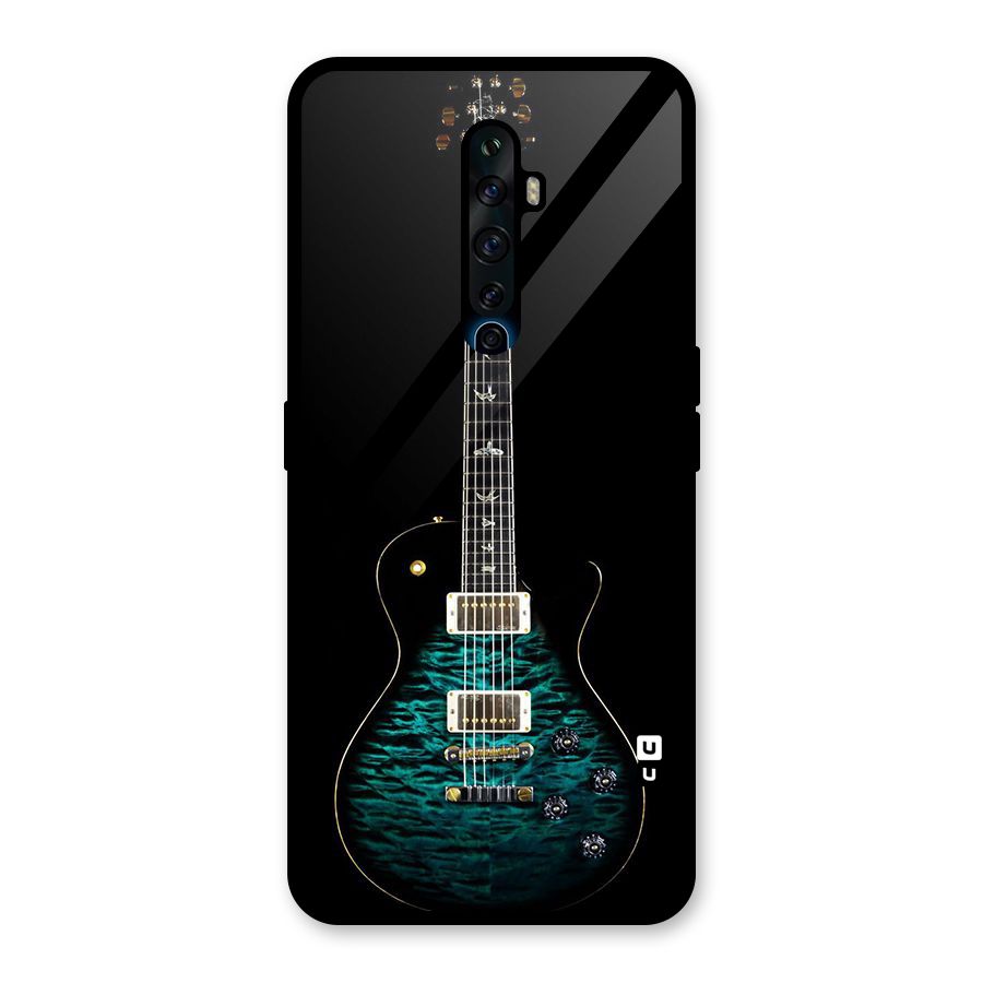 Royal Green Guitar Glass Back Case for Oppo Reno2 F