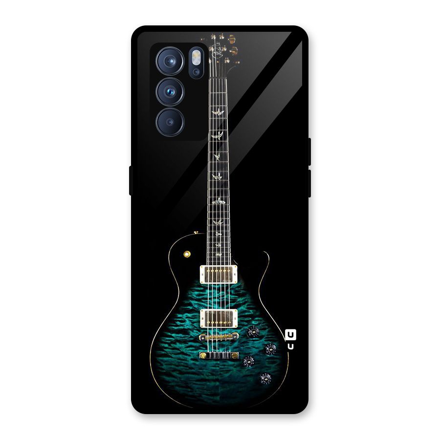 Royal Green Guitar Glass Back Case for Oppo Reno6 Pro 5G