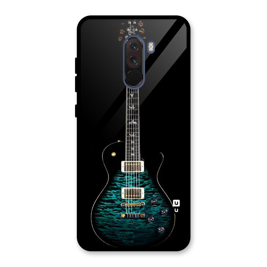 Royal Green Guitar Glass Back Case for Poco F1