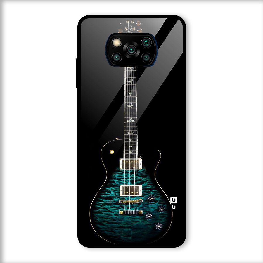 Royal Green Guitar Glass Back Case for Poco X3