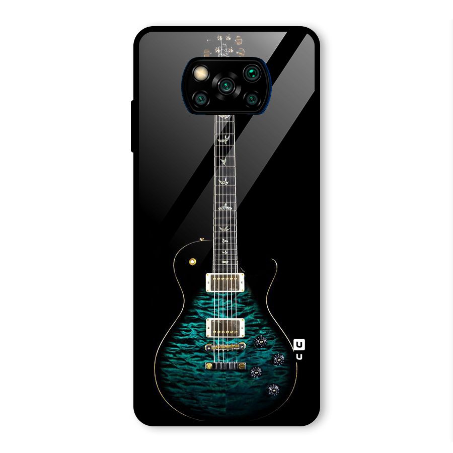 Royal Green Guitar Glass Back Case for Poco X3 Pro