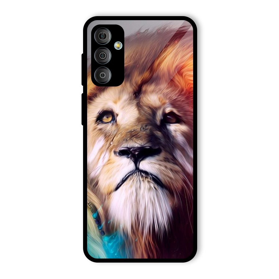 Royal Lion Glass Back Case for Galaxy F23
